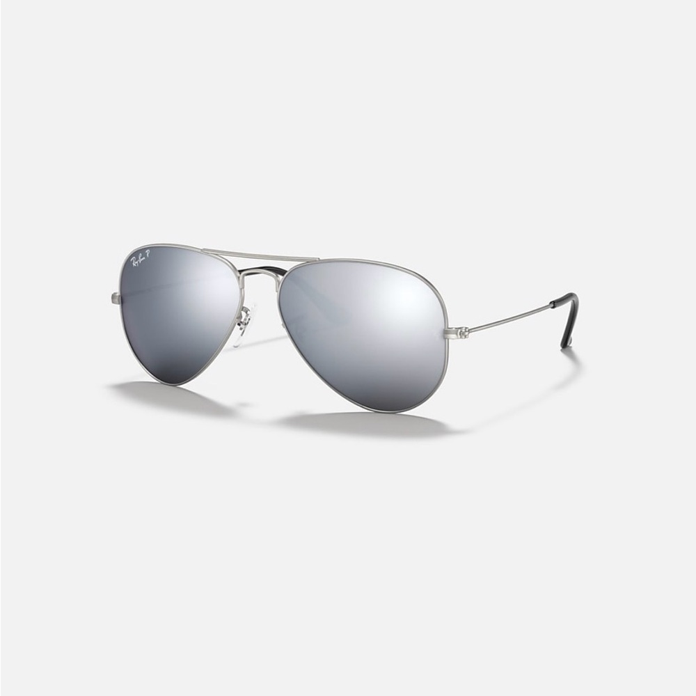 Vintage Ray-Ban Polarized Metallic Silver Aviator Shades